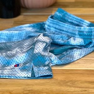 NWOT Champion Mesh Shorts - Tie Dye Marble - Medium - Aqua Green Blue Grey White